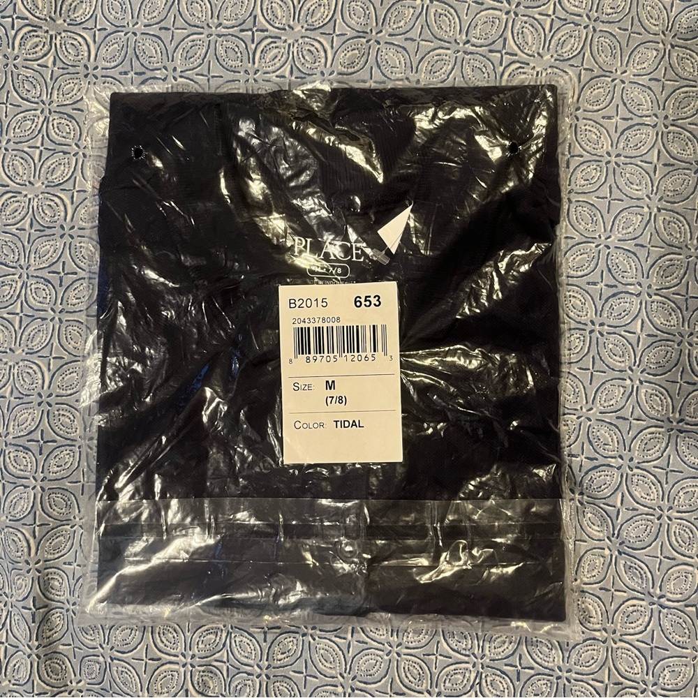 The children’s place dark navy blue collared school shirt size 7-8y